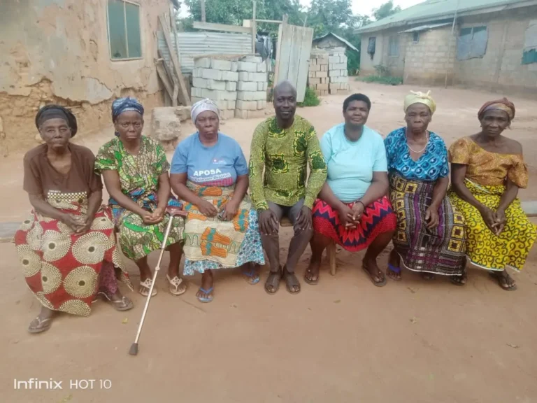 Widows in Asutuare supported by Living the Dream Foundation during a community review meeting.